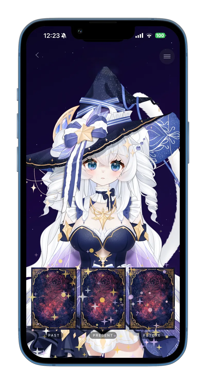 Zodiara laying a tarot spread, cards drawn for your question